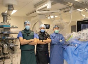 From left: Dr Simone Fezzi, Prof Faisal Sharif and Dr Max Wagener. Image: Galway University Hospitals